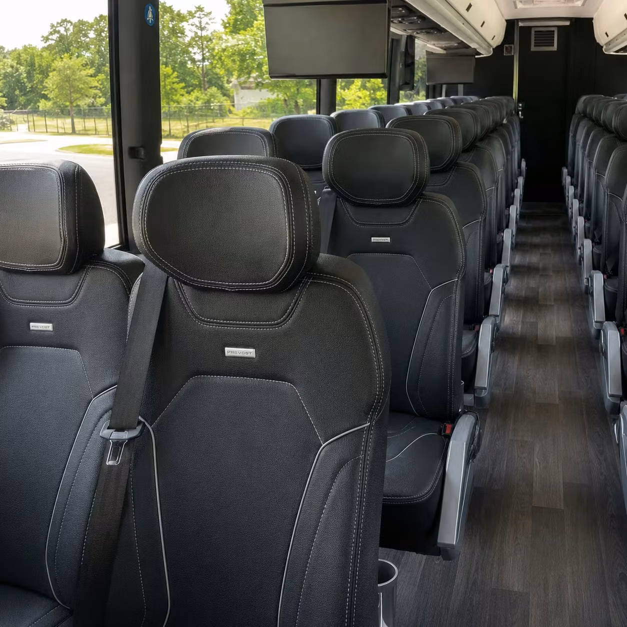 56 passenger charter bus inside